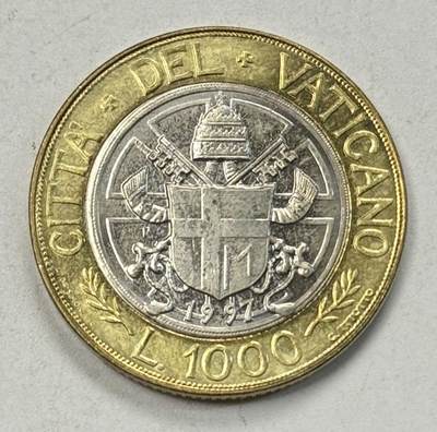 S&S Numismatic世界钱币-拍卖 第125期  - 梵蒂冈1997年 教皇约翰·保罗二世-和平 1000里拉双色纪念币