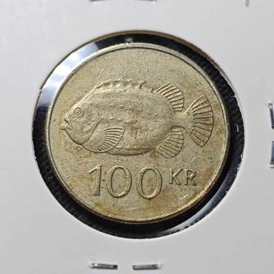 KK钱币收藏小铺  第415期 2月预留时间 周末发货 2004冰岛100克朗 