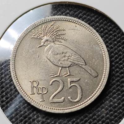 KK钱币收藏小铺  第417期 2月预留时间 周末发货 1971印度尼西亚25卢比 好品