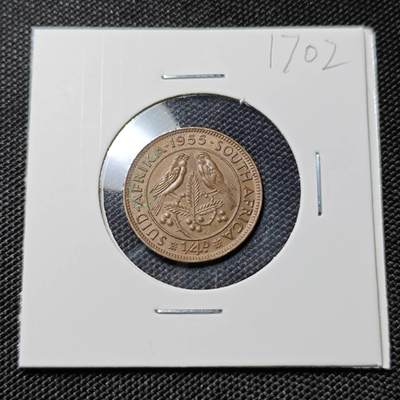 KK钱币收藏小铺  第417期 2月预留时间 周末发货 1955英属南非1/4便士 