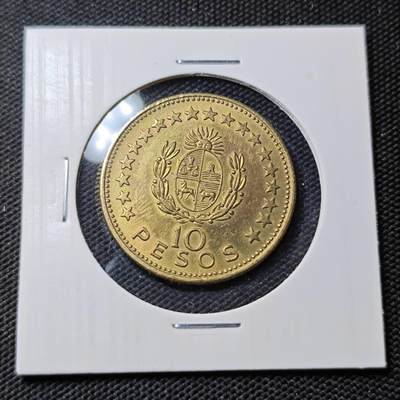 KK钱币收藏小铺  第415期 2月预留时间 周末发货 1965乌拉圭10比索 