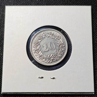 KK钱币收藏小铺  第417期 2月预留时间 周末发货 1970瑞士20分 