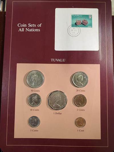 日日生财—方圆世界（全场包邮）第二场 - 图瓦卢的硬币套装 附带一枚图瓦卢1986年发行的25分邮票