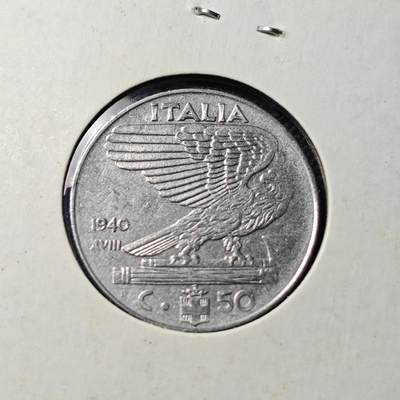 KK钱币收藏小铺  第417期 2月预留时间 周末发货 1940意大利50分 