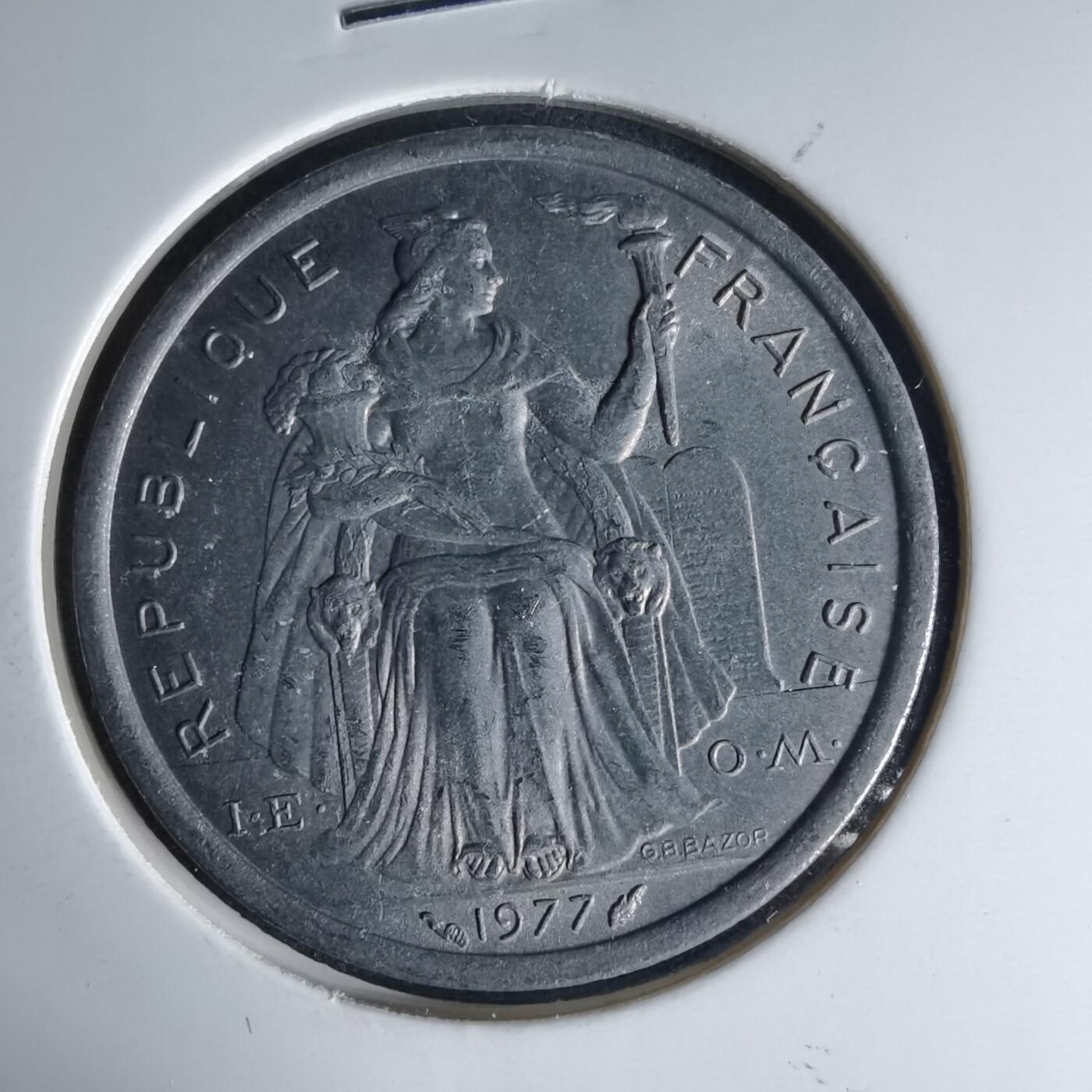 沼泽如烟--第1041场 法属新喀里多尼亚1977年2法郎