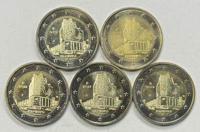 S&S Numismatic世界钱币-拍卖 第125期  - 德国2023年 汉堡-易北爱乐音乐厅 2欧元双色纪念币 A-J厂标5枚全套