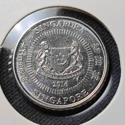 KK钱币收藏小铺  第415期 2月预留时间 周末发货 2016新加坡50分 