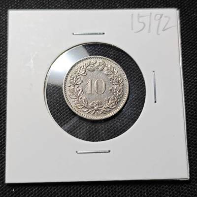 KK钱币收藏小铺  第415期 2月预留时间 周末发货 1969瑞士10分 