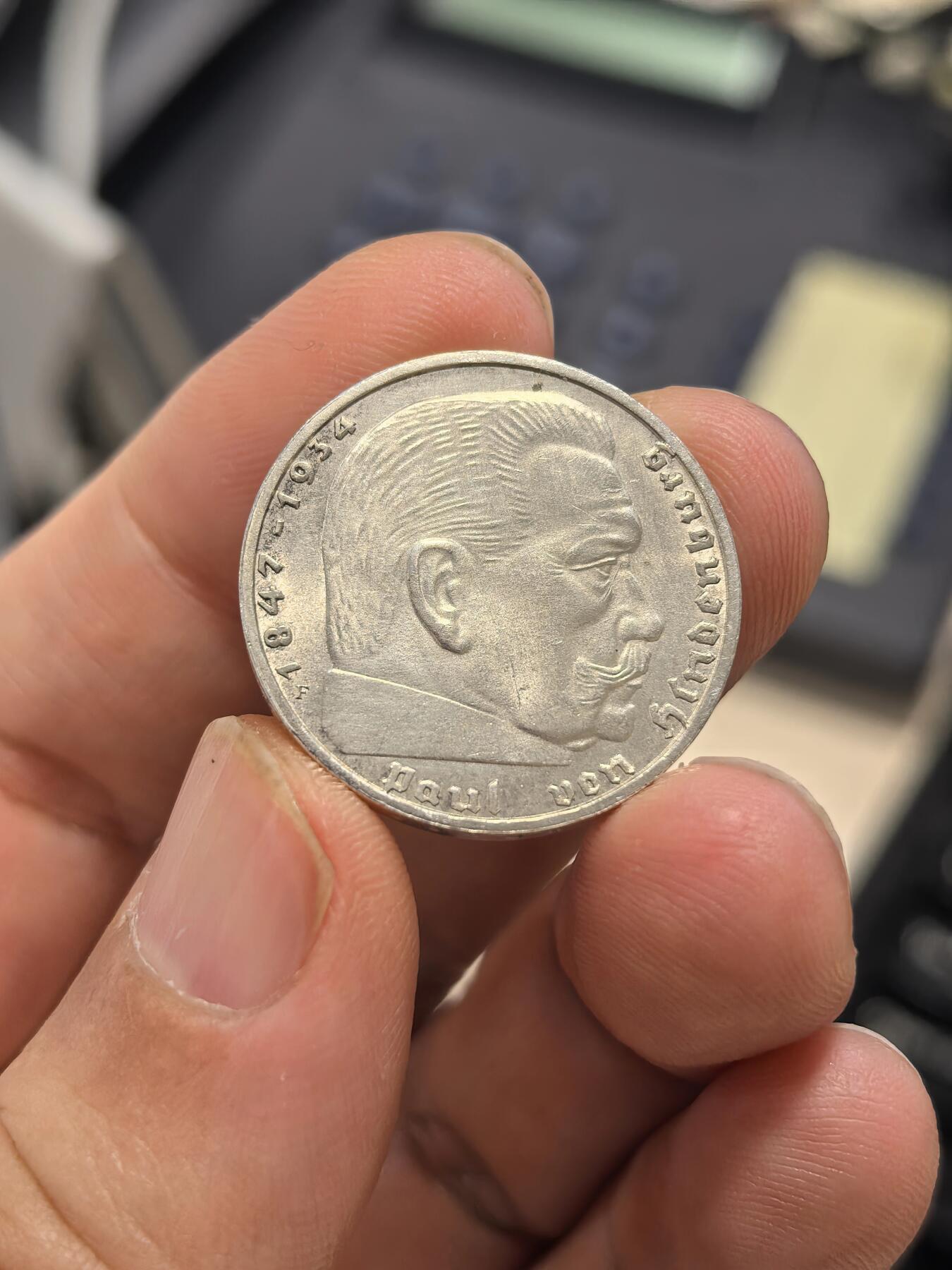 博洋堂世界钱币拍卖第167期（全场包邮） 德国第三帝国1937年兴登堡2马克银币，原光好品