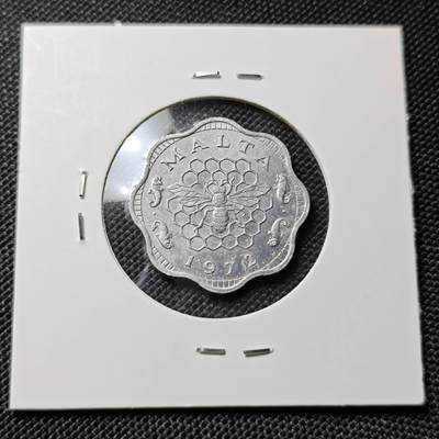 KK钱币收藏小铺  第417期 2月预留时间 周末发货 1972马耳他3米尔