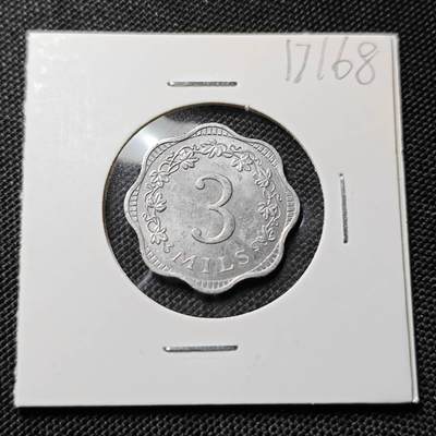 KK钱币收藏小铺  第417期 2月预留时间 周末发货 1972马耳他3米尔