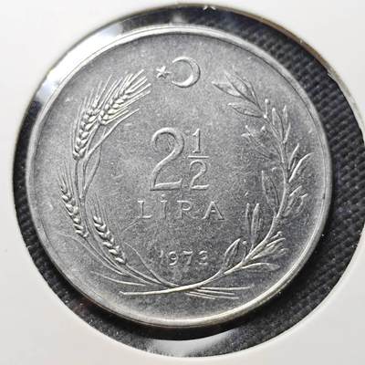 KK钱币收藏小铺  第415期 2月预留时间 周末发货 1973土耳其2.5里拉 