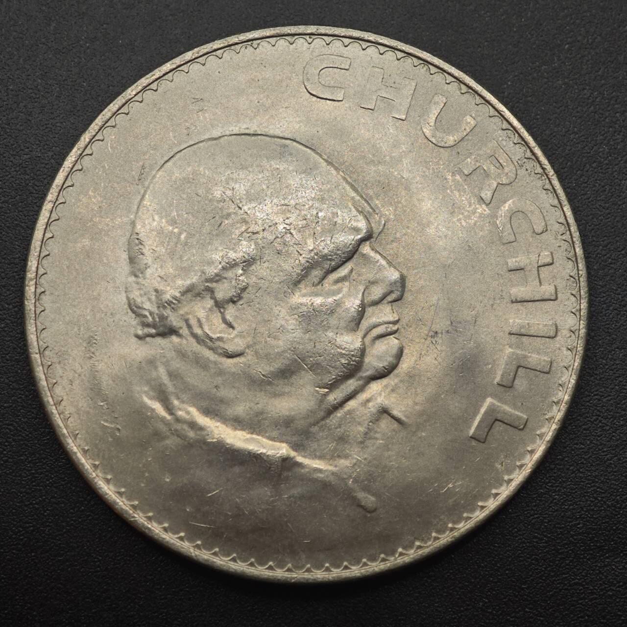 【淘币小摊】实时拍第八百八十七拍   散币场    每周一统一发货 英国1965年丘吉尔克朗纪念币