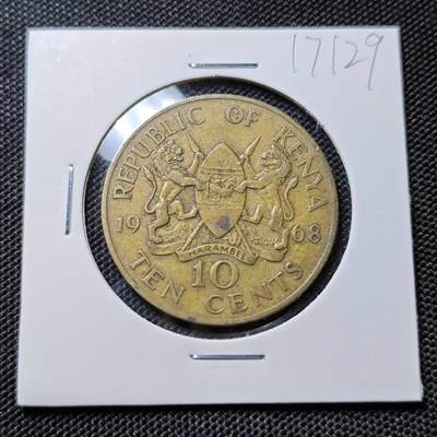 KK钱币收藏小铺  第417期 2月预留时间 周末发货 1968肯尼亚10分 早期头像无字版