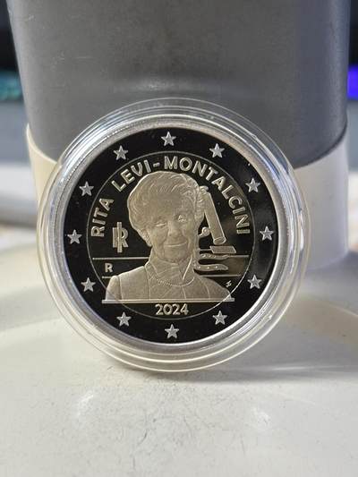 第196期拍卖 - 意大利2024年诺贝尔医学奖蒙塔尔奇尼2欧元纪念币