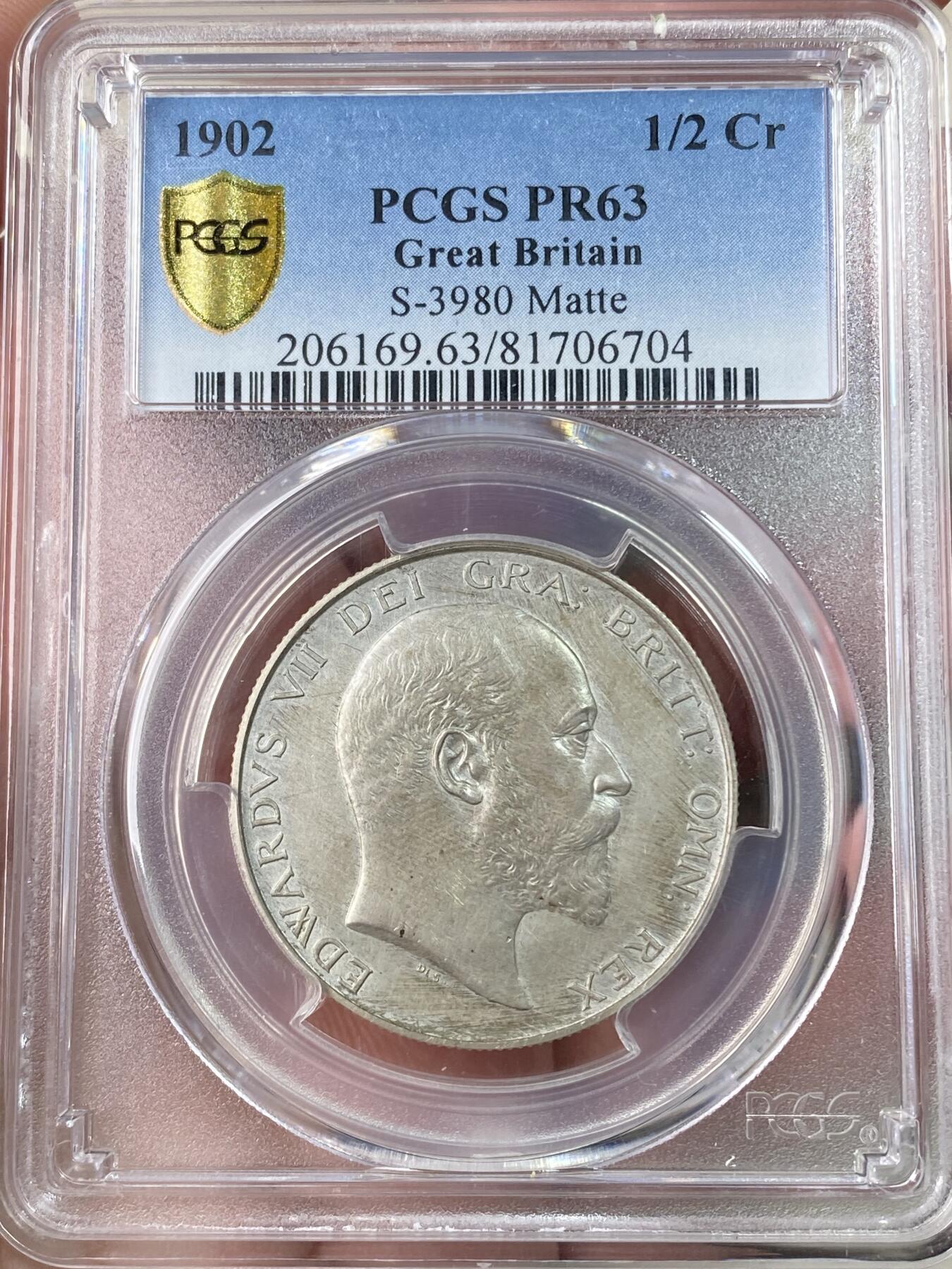 万国钱币拍卖第064期 PCGS PR63~64 1902年英国爱德华七世精制9枚套币 全套PCGS评级高分品相无忧 主币克朗64尤为难得 原味天鹅绒彩 越来越少的爱七银币套资源  一步到位的收藏级品质