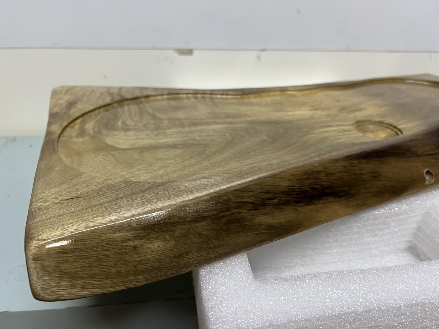 零元拍：NO5-5金丝楠茶盘 金光闪闪。尺寸约：29/22.5/3CM。