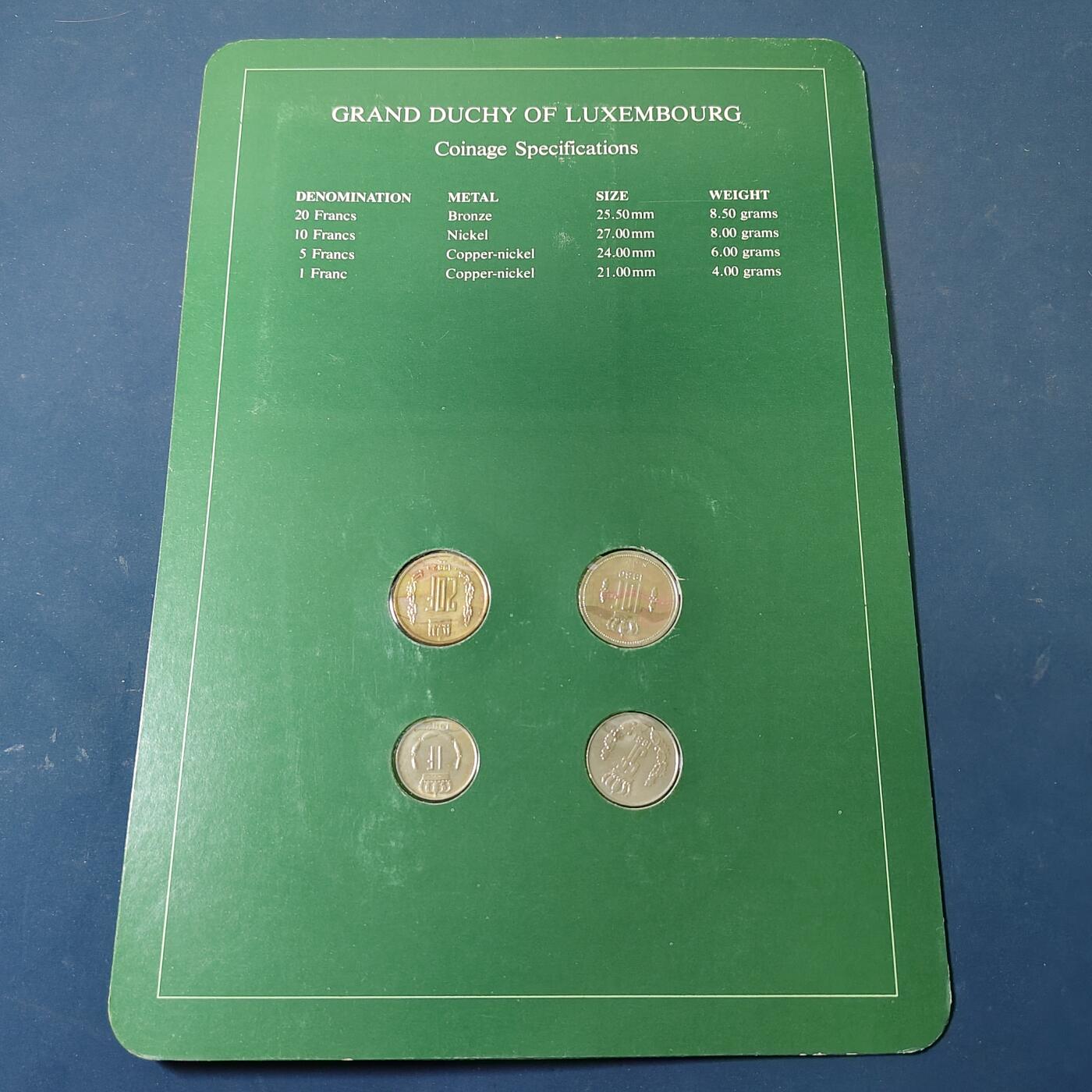 【全场包邮】纯粹捡漏拍517场 【富兰克林·世界各国硬币系列邮币卡】卢森堡公国