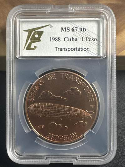 ❤️【币观天下】❤️ 第347期钱币拍卖场- 2026.4.3周五晚上6点半场 长期征集拍品  - 罕见的古巴1988年基洛夫飞艇红铜材质纪念铜币TQG MS67