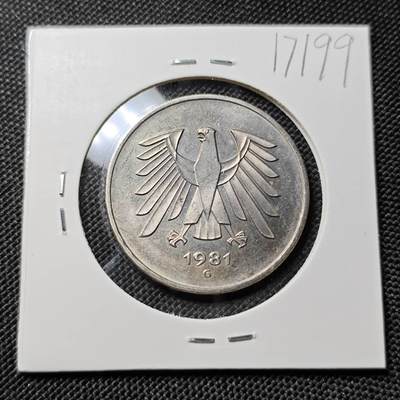 KK钱币收藏小铺  第417期 2月预留时间 周末发货 1981德国5马克 好品