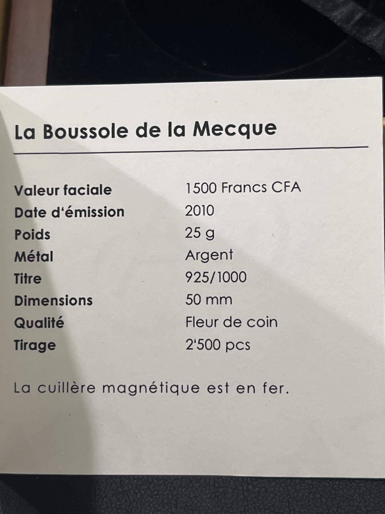 ❤️【币观天下】❤️ 第347期钱币拍卖场- 2026.4.3周五晚上6点半场 长期征集拍品  克劳斯最佳创意币奖科特迪瓦仿古银币，有盒证无配件勺子，ngc69
