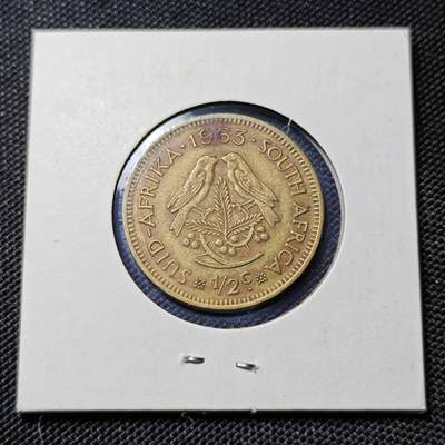 KK钱币收藏小铺  第417期 2月预留时间 周末发货 1963南非1/2分