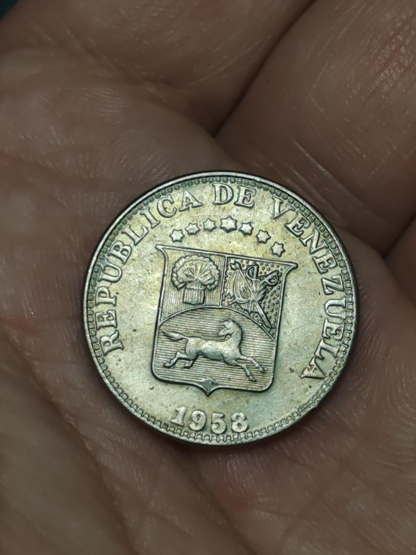 2026年第三十九场(总第二百零八场）外国好品散币场(免佣金) 少见好品–委内瑞拉🇻🇪1958单年份12.5分(1954–1999年第一版)
