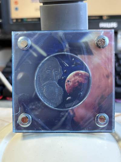 第196期拍卖 - 布基纳法索2017天文学家系列2开普勒镶3陨石银币,999银，发行500枚