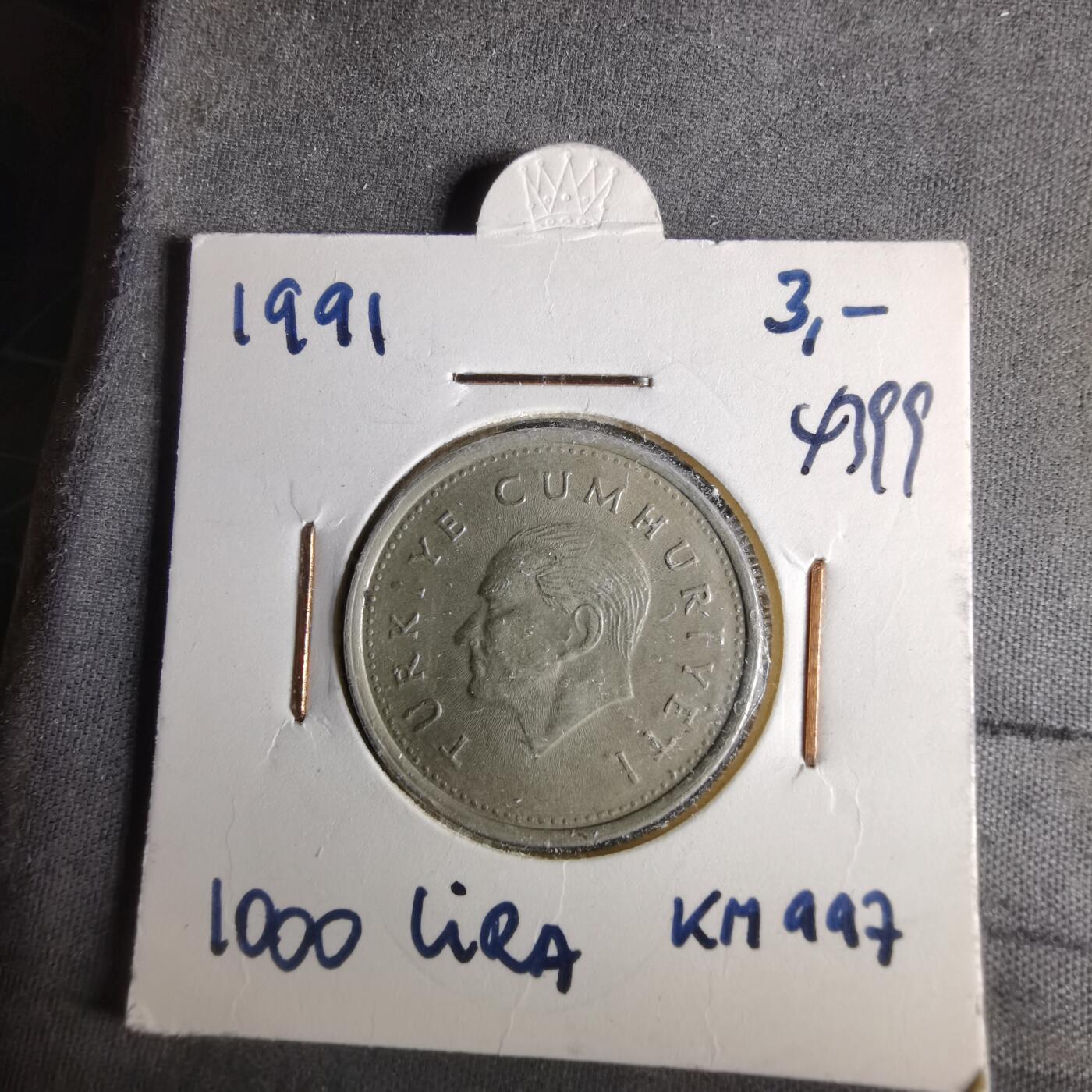 沼泽如烟--第1043场 土耳其1991年1000里拉