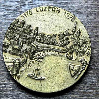1978年瑞士卢塞恩（琉森）建城800周年高浮雕纪念铜章 - 1978年瑞士卢塞恩（琉森）建城800周年高浮雕纪念铜章