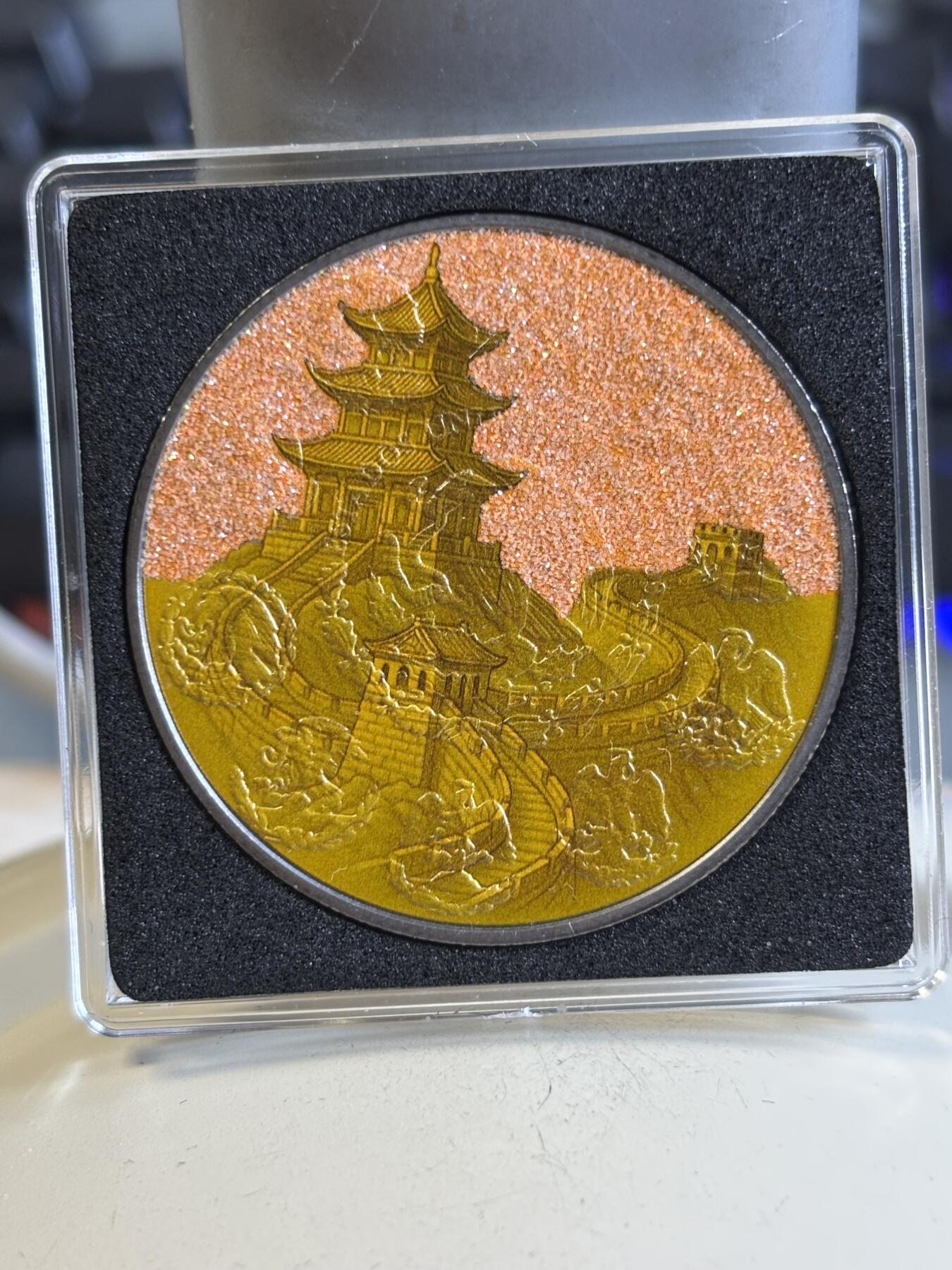 第195期拍卖 墨西哥2024年自由女神世界龙系列1中国红龙双面彩色银币，999银，发行500枚