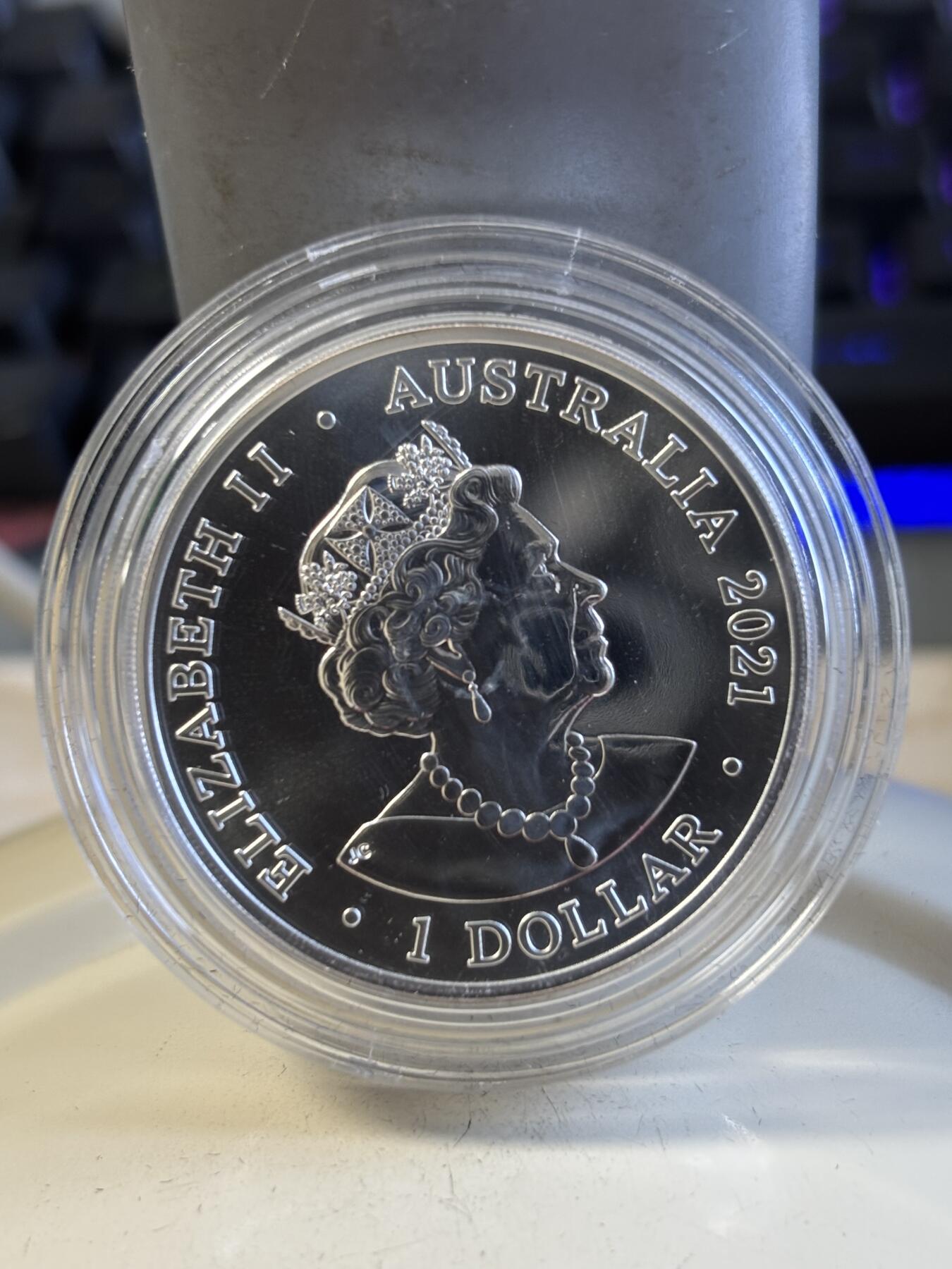 第195期拍卖 澳大利亚2021年梦幻星空鲨鱼座半盎司彩色银币，999银，发行量5000枚