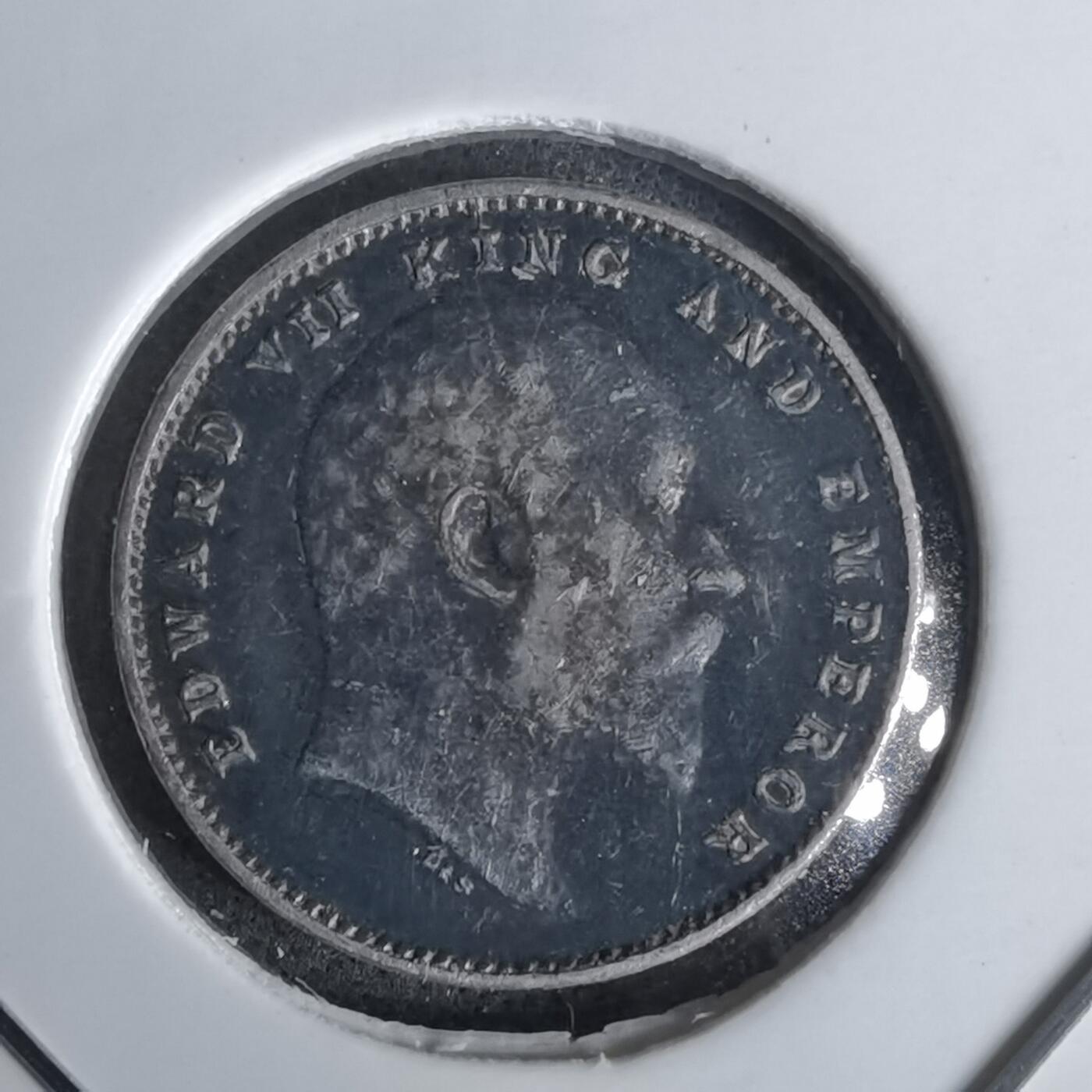 沼泽如烟--第1043场 英属印度1910年爱德华七世2安娜银币