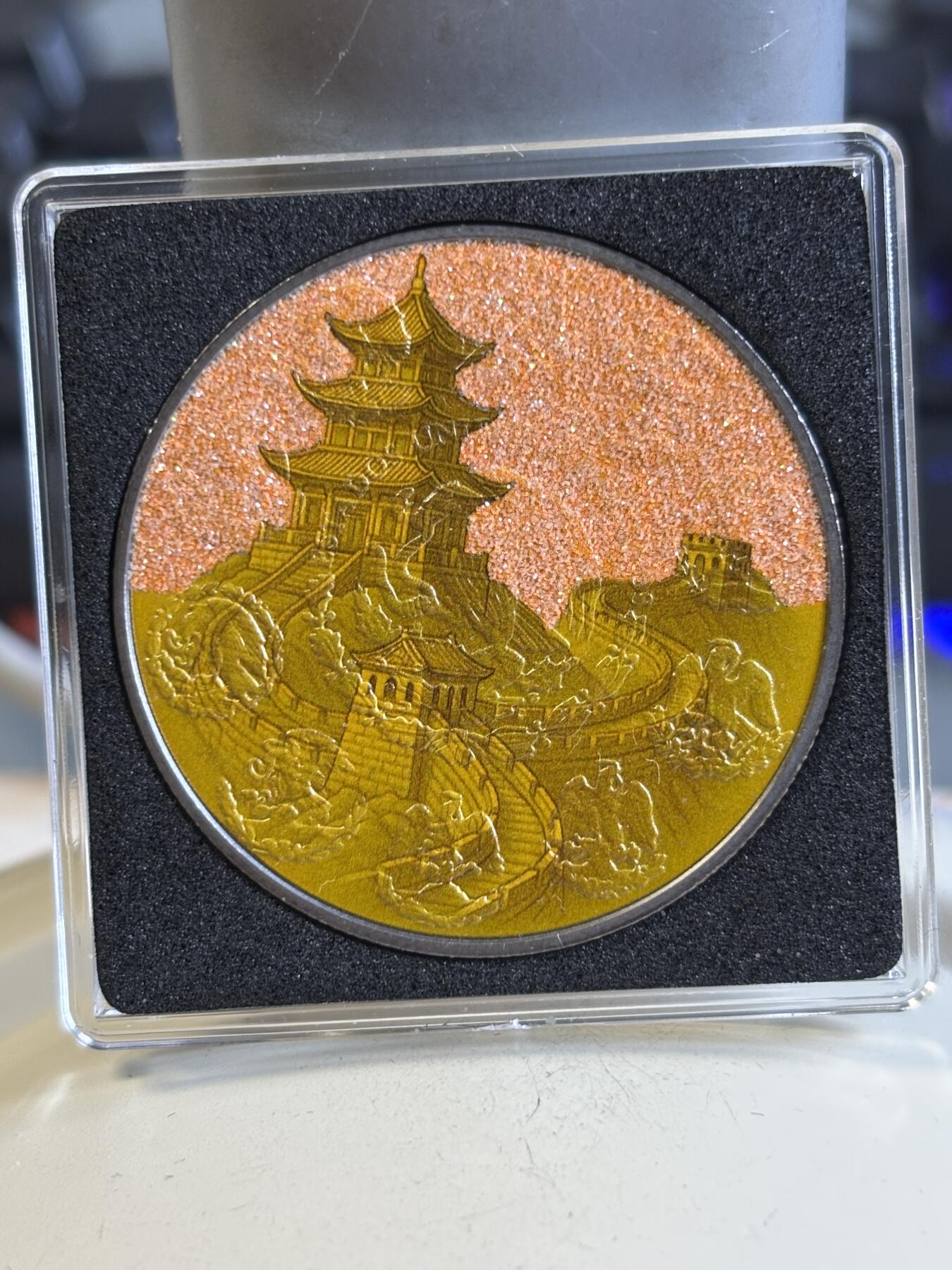 第195期拍卖 墨西哥2024年自由女神世界龙系列1中国红龙双面彩色银币，999银，发行500枚