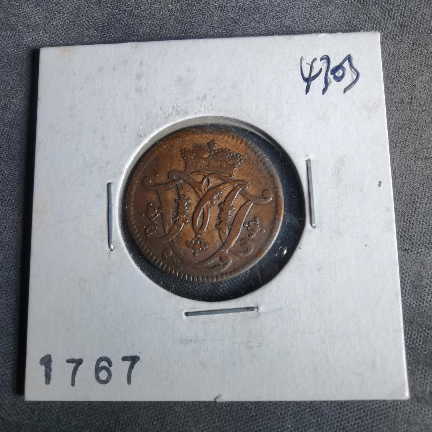 沼泽如烟--第1043场 德国科隆1767年四分之一stuber铜币