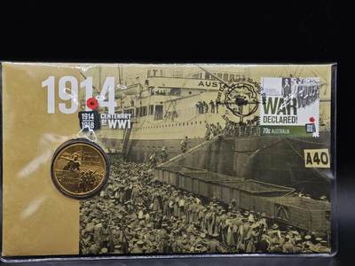  【淘币小摊】限时拍第八百八十九拍   散币套币纸币邮品场    每周一统一发货 - 澳大利亚2014年一元纪念币邮币封