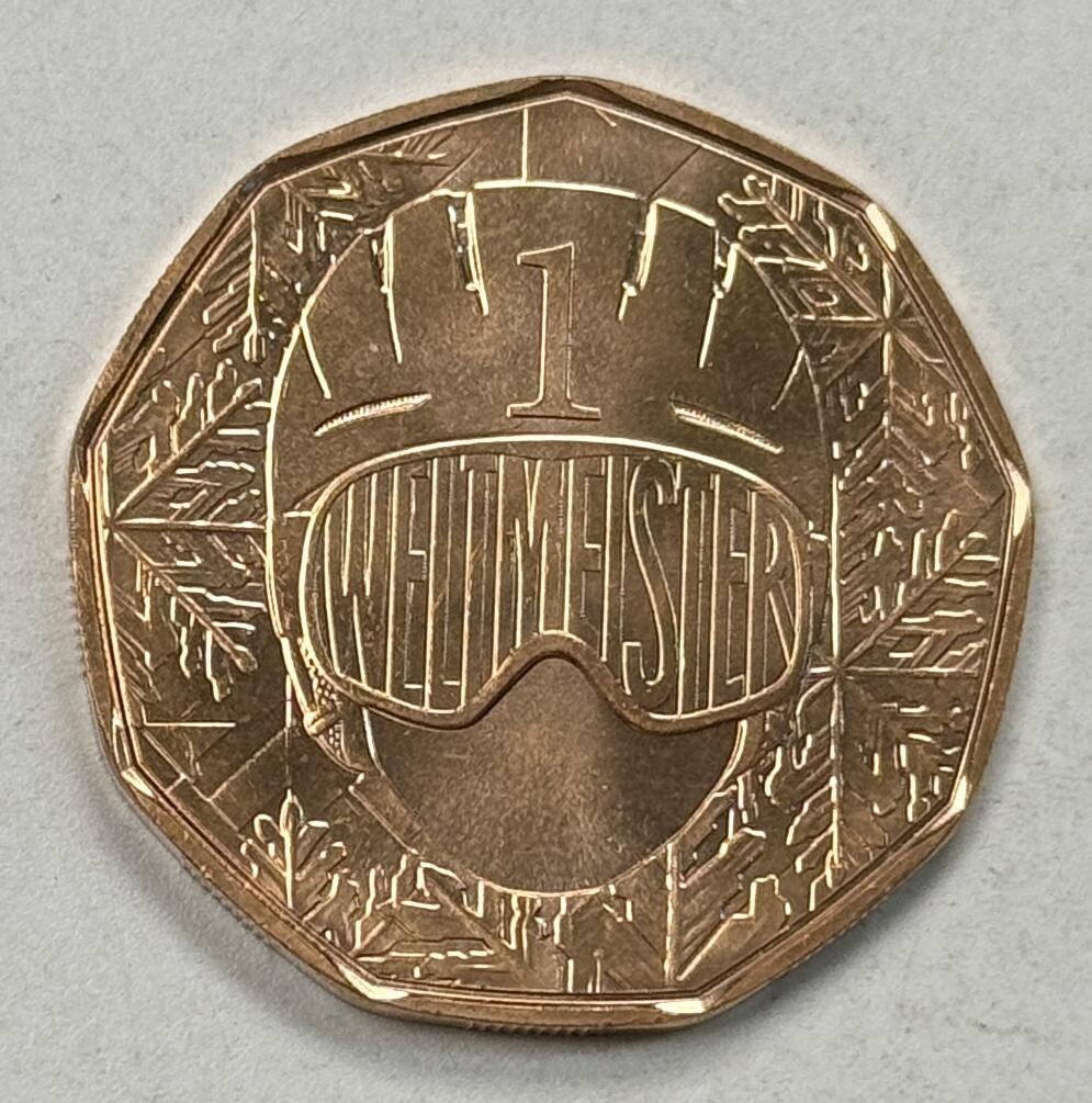 S&S Numismatic世界钱币-拍卖 第125期  奥地利2025年 2025年 第48届世界高山滑雪锦标赛在奥地利萨尔巴赫举行 5欧元纪念铜币