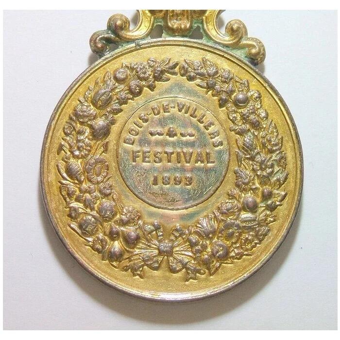 【旋风钱币】4月11日19:00准时开拍 精美欧洲币章、银币银章、第三帝国钱币等 全场包邮！ 比利时1893年 利奥波德二世高浮雕精制带皇冠大镀金章 50MM