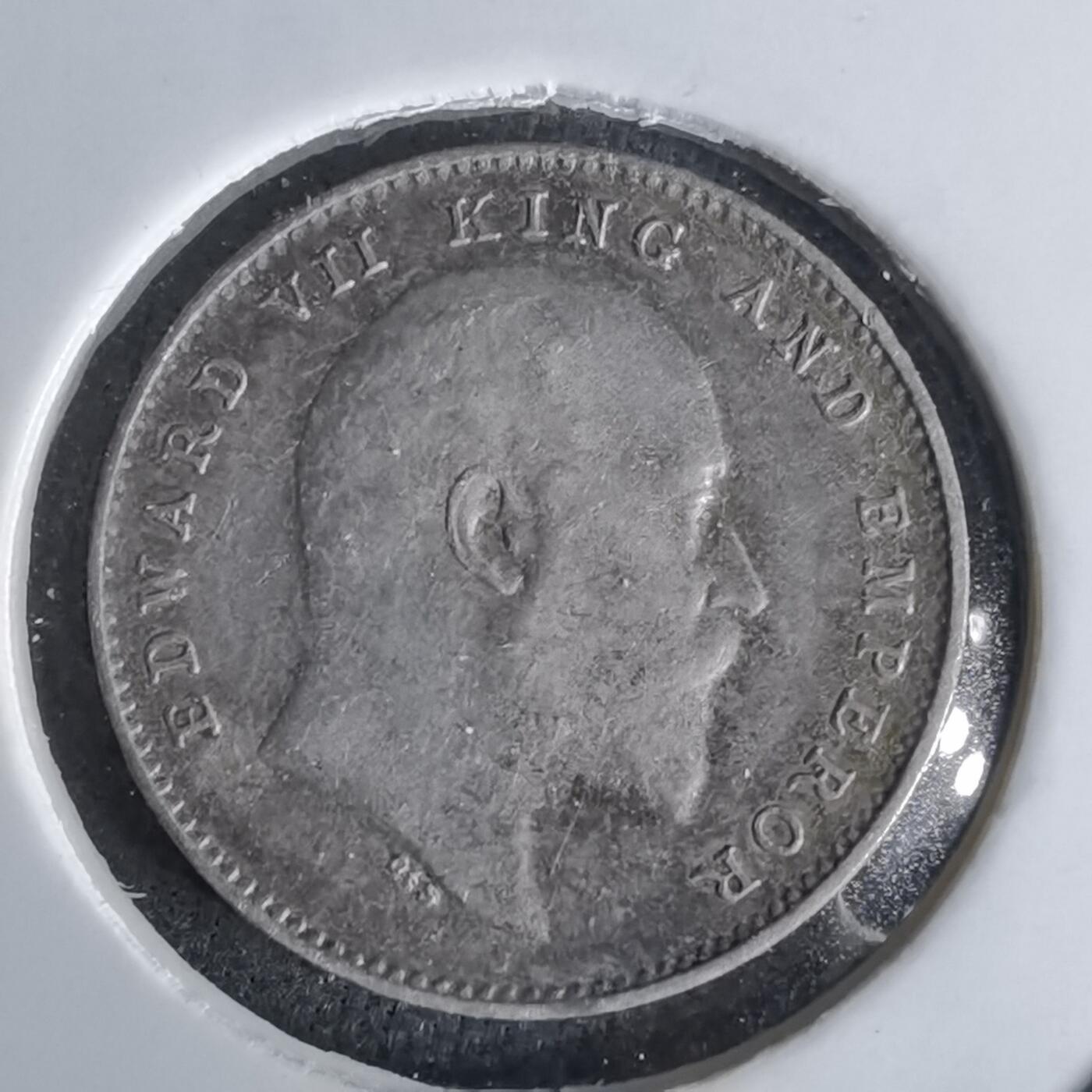 沼泽如烟--第1043场 英属印度1904年爱德华七世2安娜银币