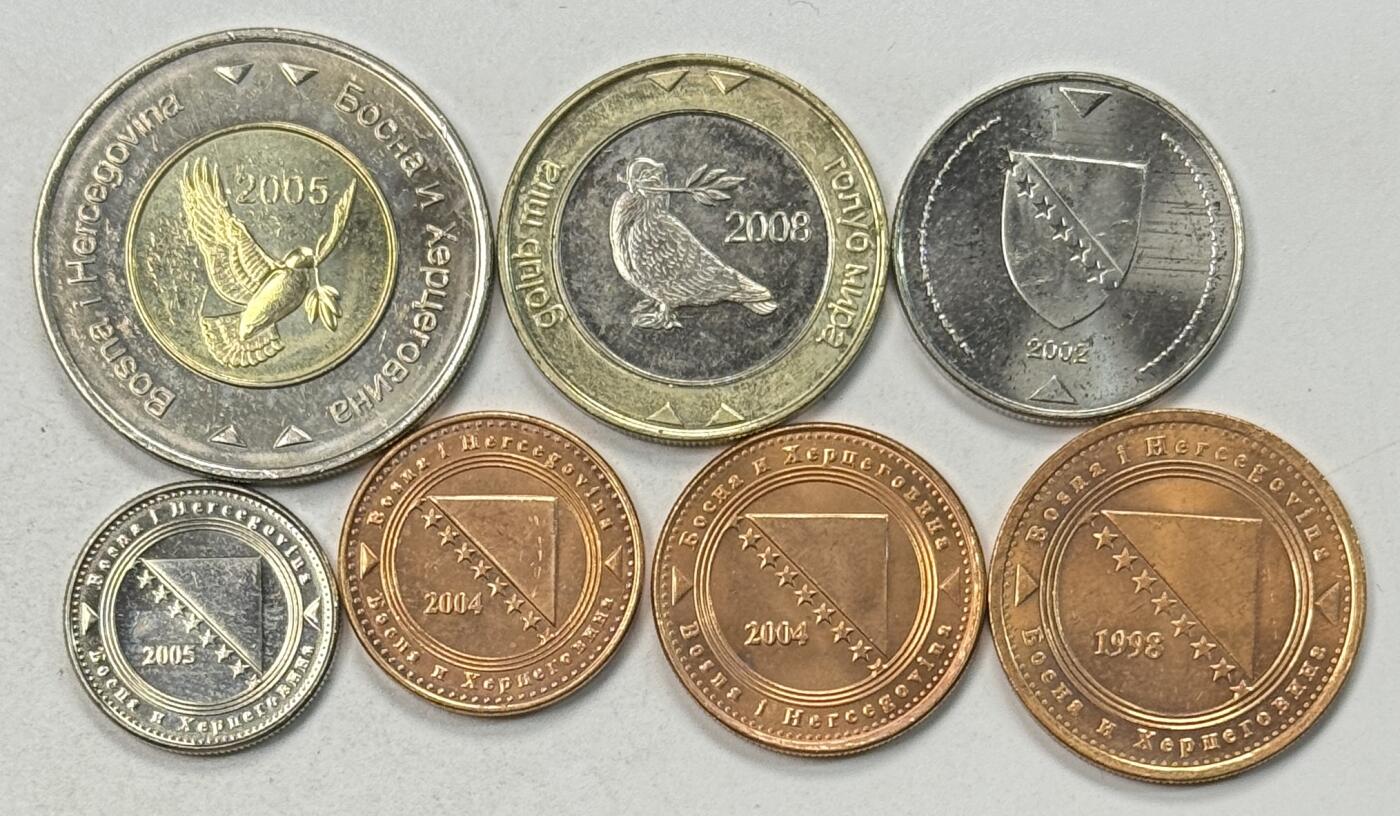 S&S Numismatic世界钱币-拍卖 第125期  波黑1998-2005年7枚套币 含2枚双色高值币