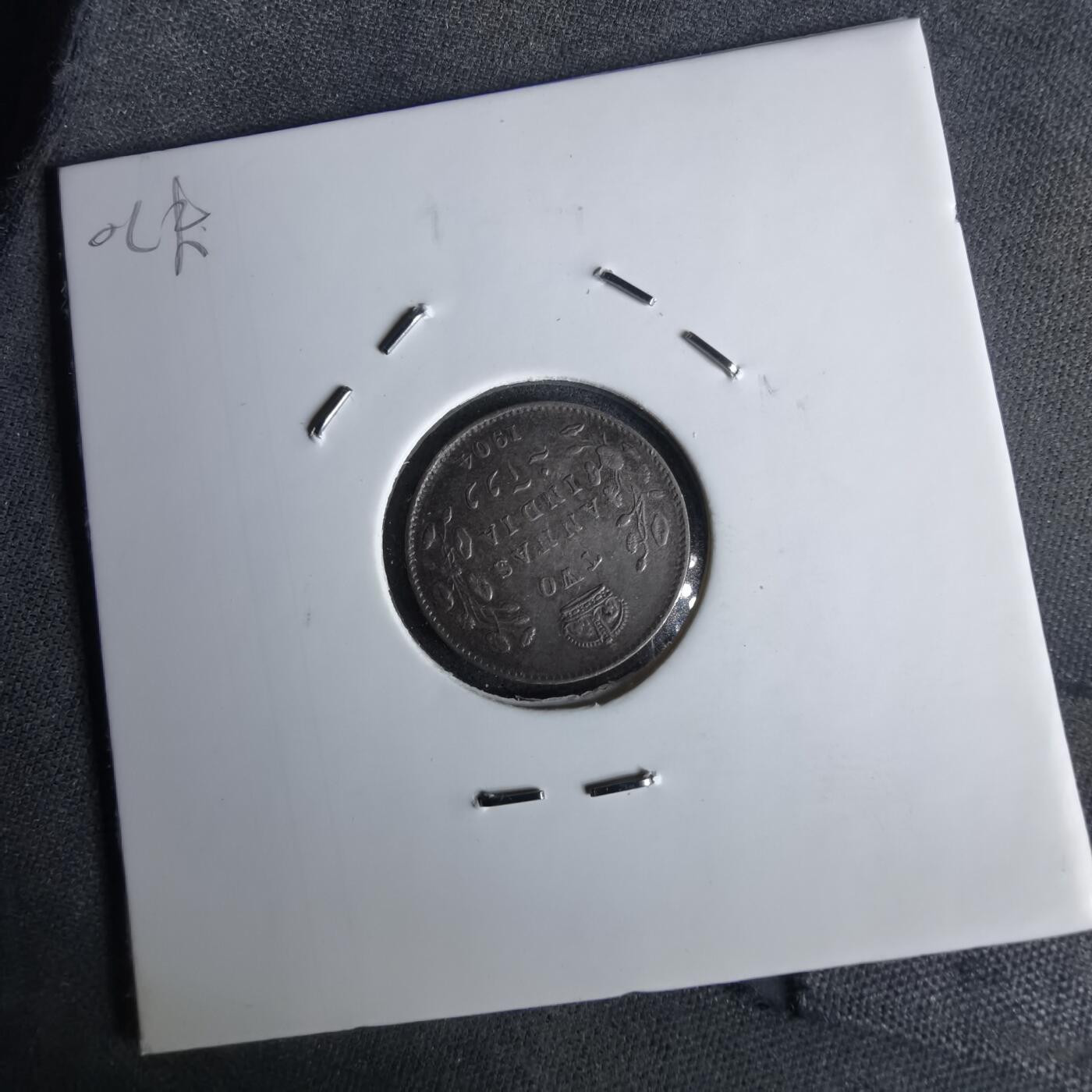 沼泽如烟--第1043场 英属印度1904年爱德华七世2安娜银币