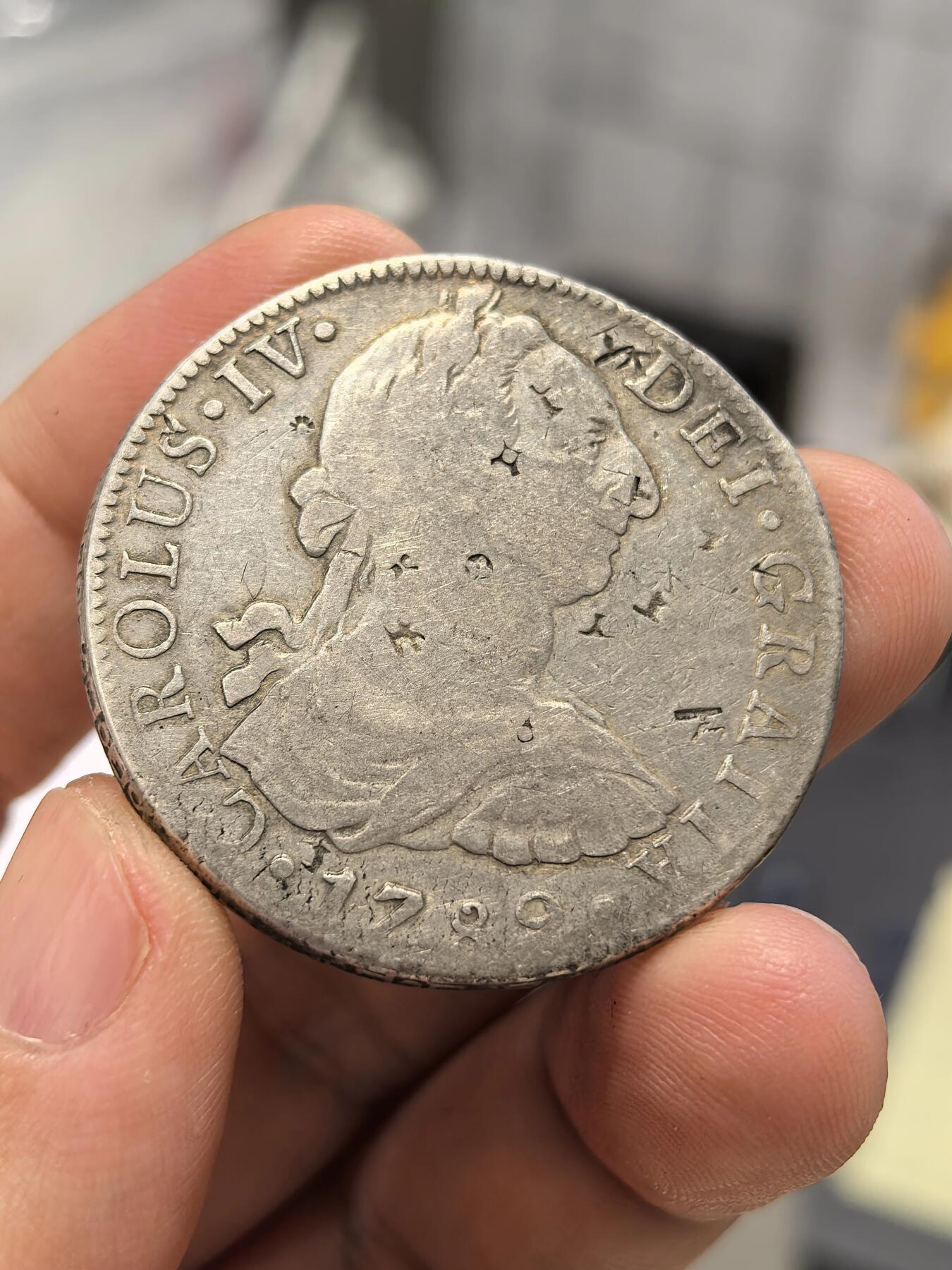 博洋堂世界钱币拍卖第167期（全场包邮） 西属墨西哥1789年卡三双柱，过渡年份，传世好状态