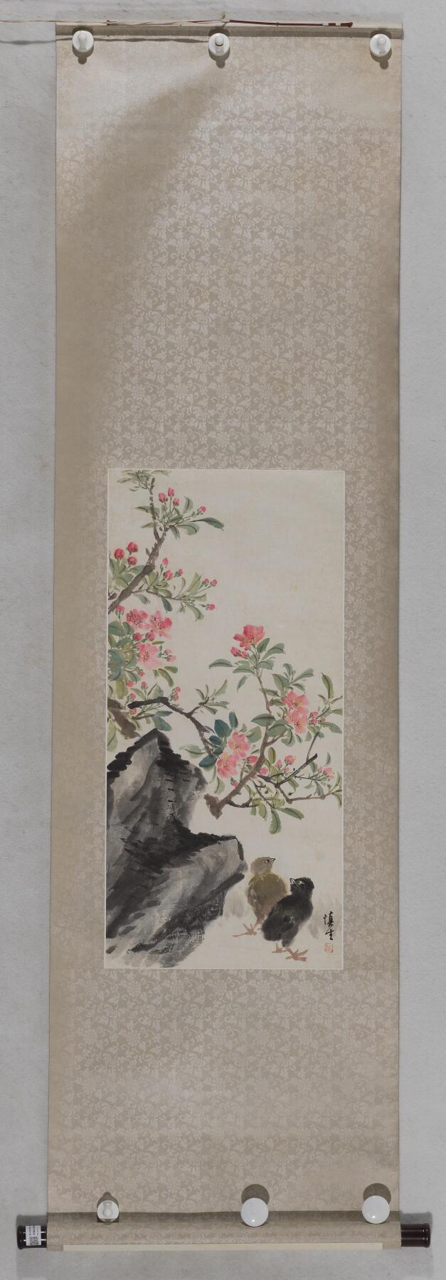 碧月说宝 近现代书画专场（八） 汪慎生 海棠雏鸡