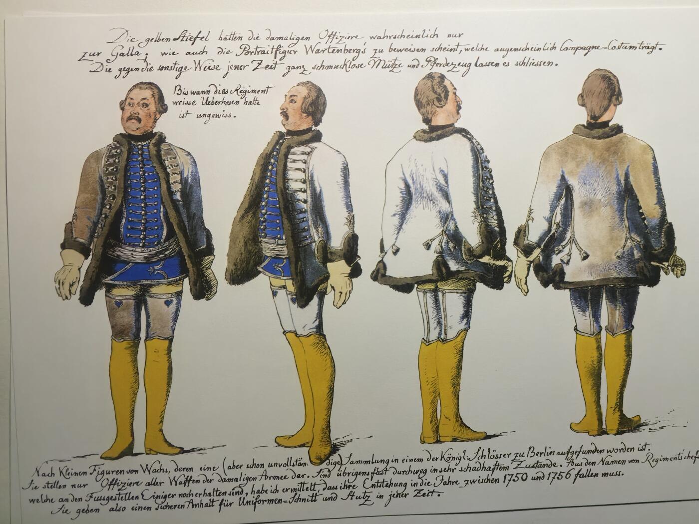 盛世勋华——号角文化勋章邮票专场拍卖第312期 大尺寸手绘图卡 普鲁士王国军官礼服 大A4尺寸 翻印自1851年出版《腓特烈大帝的军队》一书