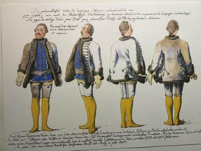 盛世勋华——号角文化勋章邮票专场拍卖第312期 - 大尺寸手绘图卡 普鲁士王国军官礼服 大A4尺寸 翻印自1851年出版《腓特烈大帝的军队》一书