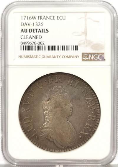 博洋堂世界钱币拍卖第167期（全场包邮） - NGC AU 法国1716W路易十五1埃居 儿童版小头像