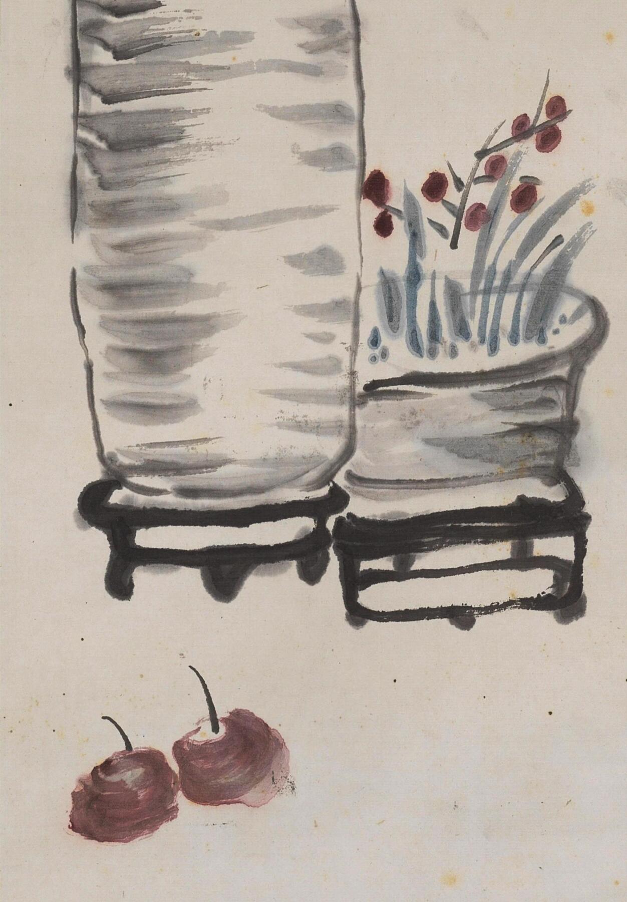 碧月说宝 近现代书画专场（八） 铁道人 古瓶红梅