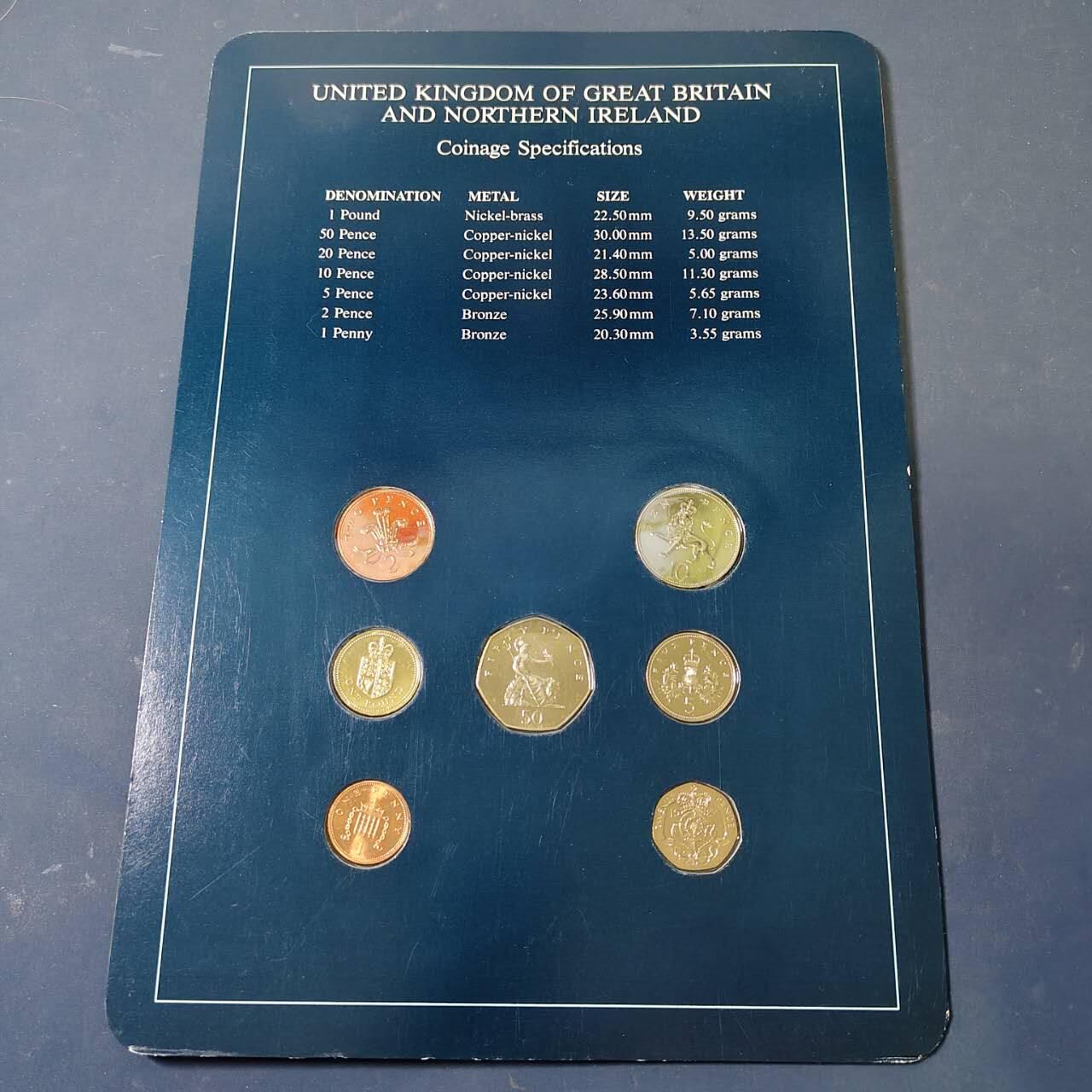 【全场包邮】纯粹捡漏拍517场 【富兰克林·世界各国硬币系列邮币卡】大不列颠和北爱尔兰联合王国（英国）-1镑为盾徽版