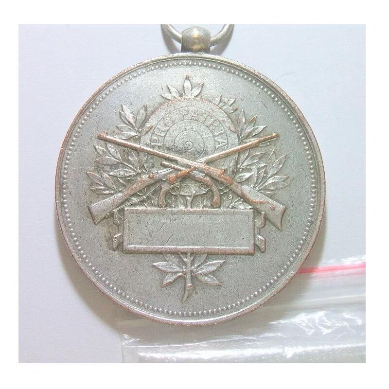 法国1900年前后 射击节女神高浮雕精制大镀银章 50MM