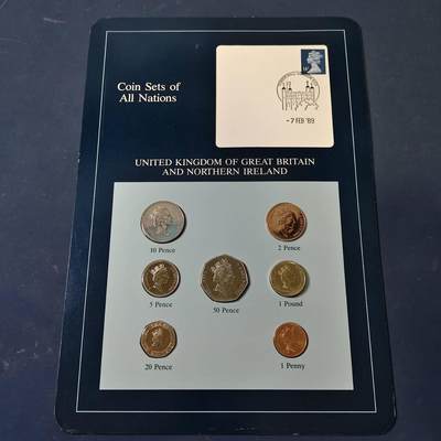 【全场包邮】纯粹捡漏拍517场 - 【富兰克林·世界各国硬币系列邮币卡】大不列颠和北爱尔兰联合王国（英国）-1镑为盾徽版